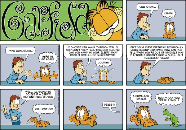 Garfield comic strip for Sunday, June 21, 2026
