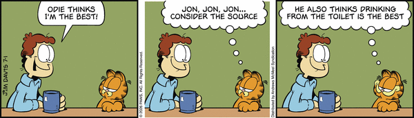 Garfield comic strip for Wednesday, July 1, 2026