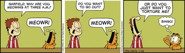 Garfield comic strip for Tuesday, July 28, 2026