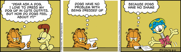 Garfield comic strip for Wednesday, August 5, 2026