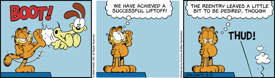 Garfield comic strip for Wednesday, August 12, 2026