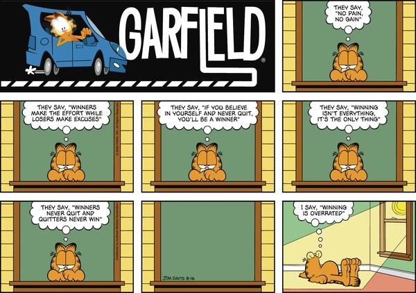 Garfield comic strip for Sunday, August 16, 2026