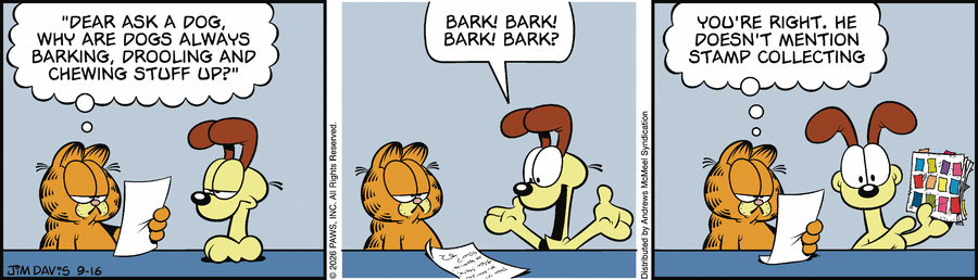 Garfield comic strip for Wednesday, September 16, 2026
